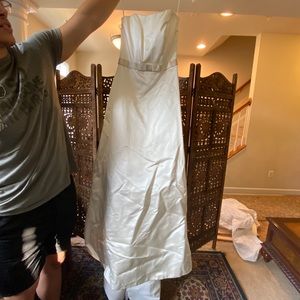 Vintage Ivory Satin Wedding Dress Size 10